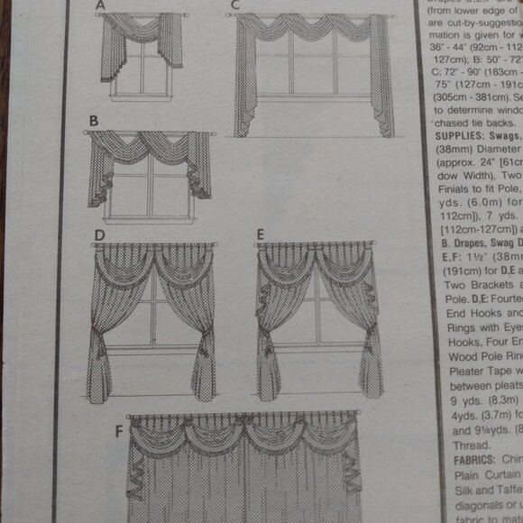 Vintage Vogue 2670 Curtains Sewing Pattern Swags Jabots UNCUT - Picture 16 of 16